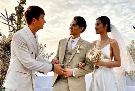 Ngo Kien Huy tranh thu nhan show ngay sau le cuoi Dong Nhi hinh anh