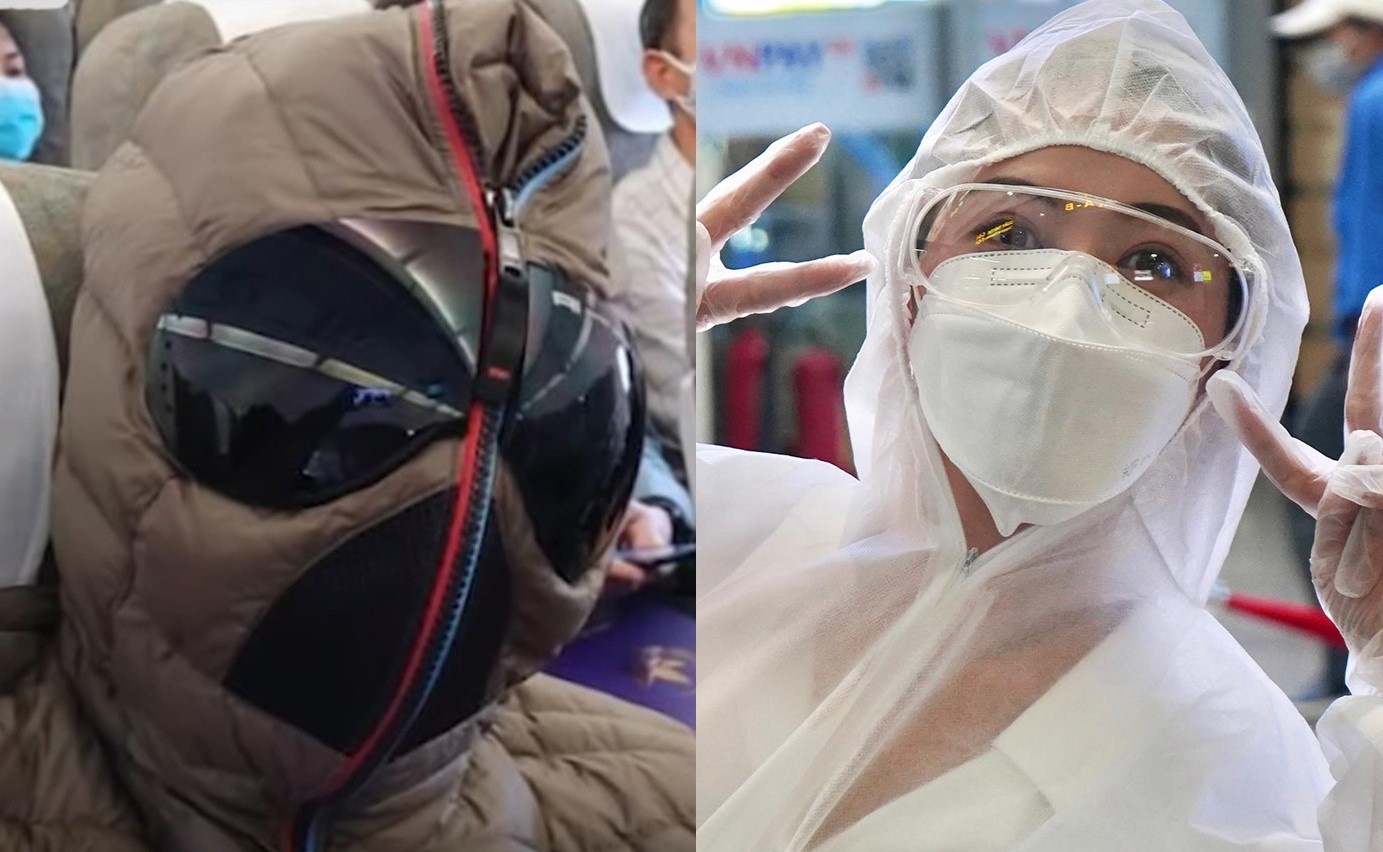 Xuan Bac nhu 'Nguoi Nhen', Chi Pu bit kin mit khi di may bay hinh anh