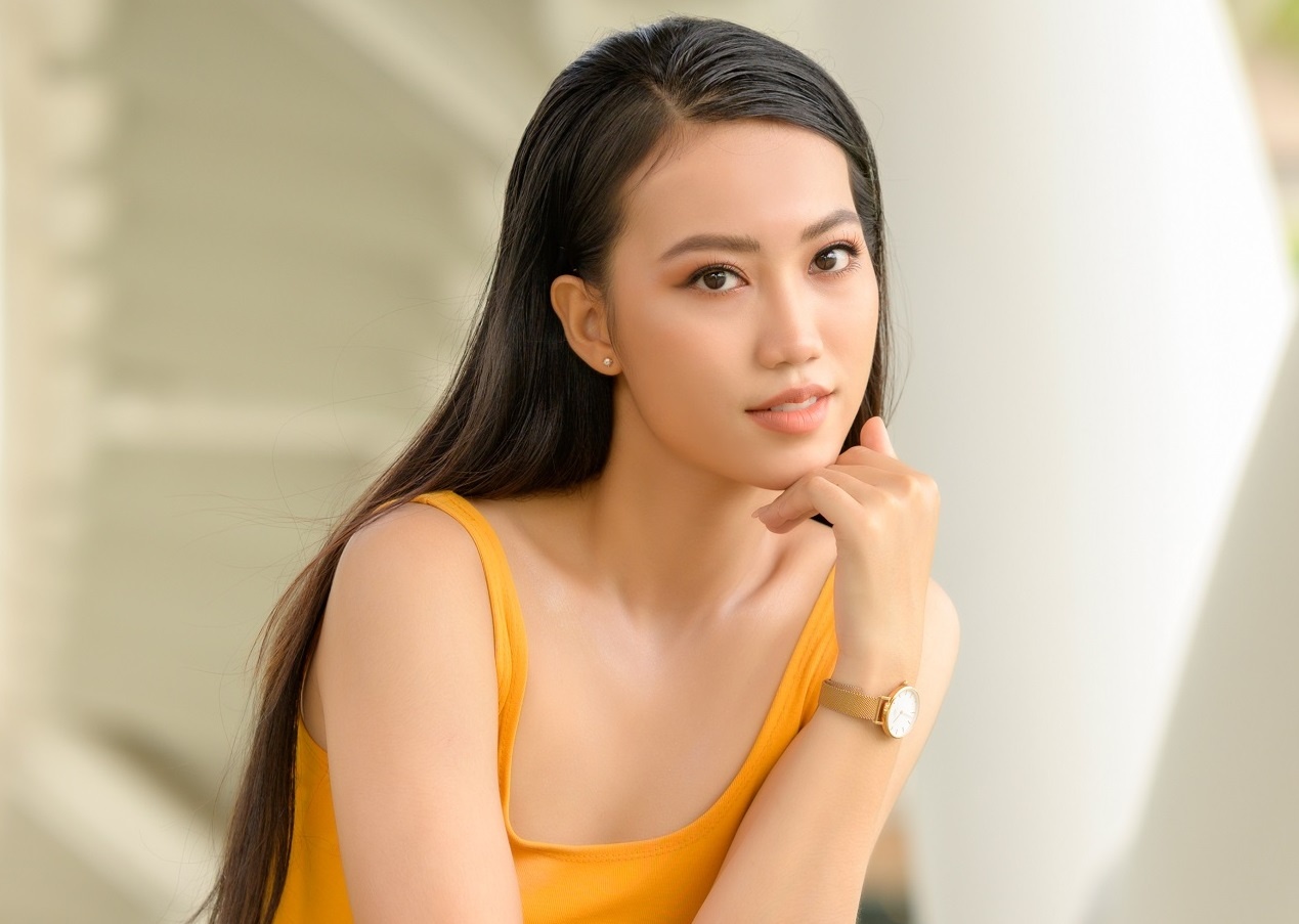 Hoc tro Vo Hoang Yen cao 1,75 m thi Hoa hau Viet Nam 2020 hinh anh