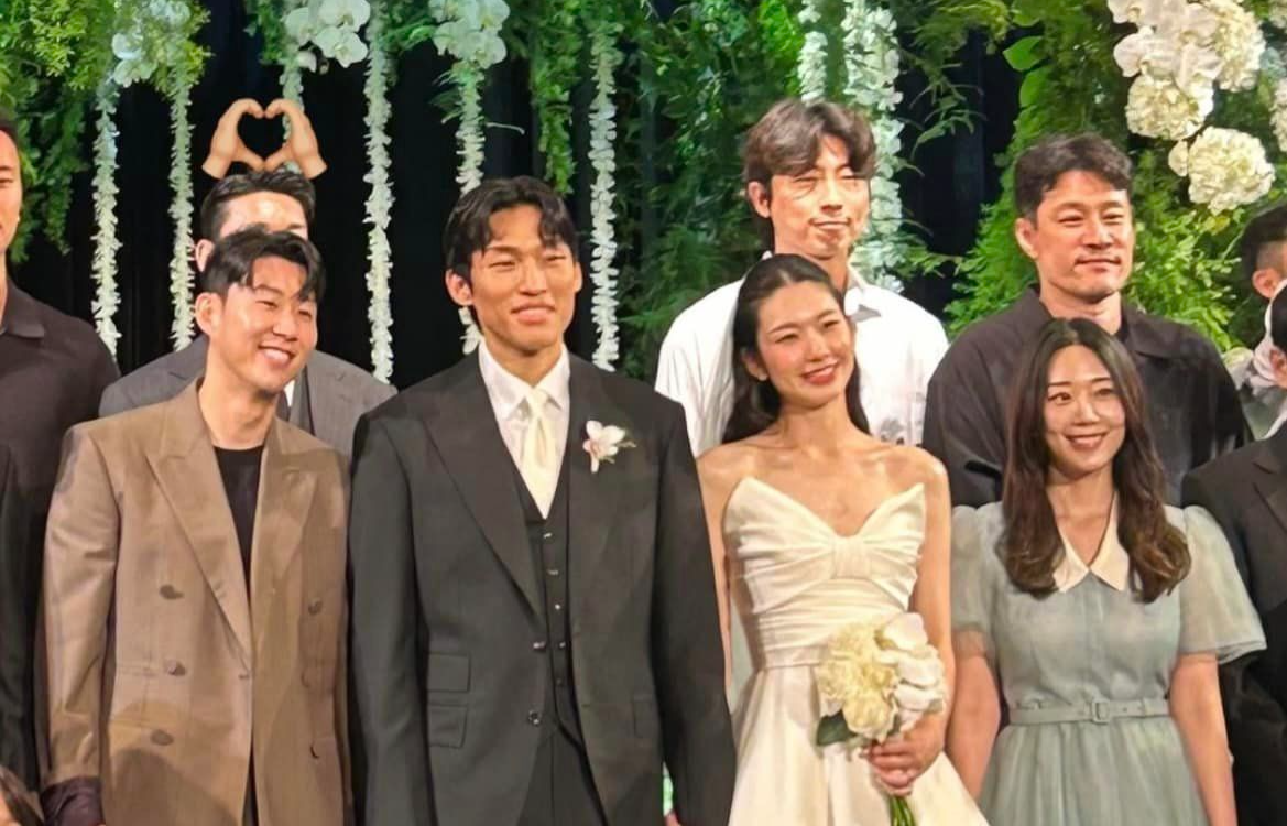 Son Heung Min du le cuoi cua Kim Seung Gyu va nguoi mau Kim Jin Kyung hinh anh