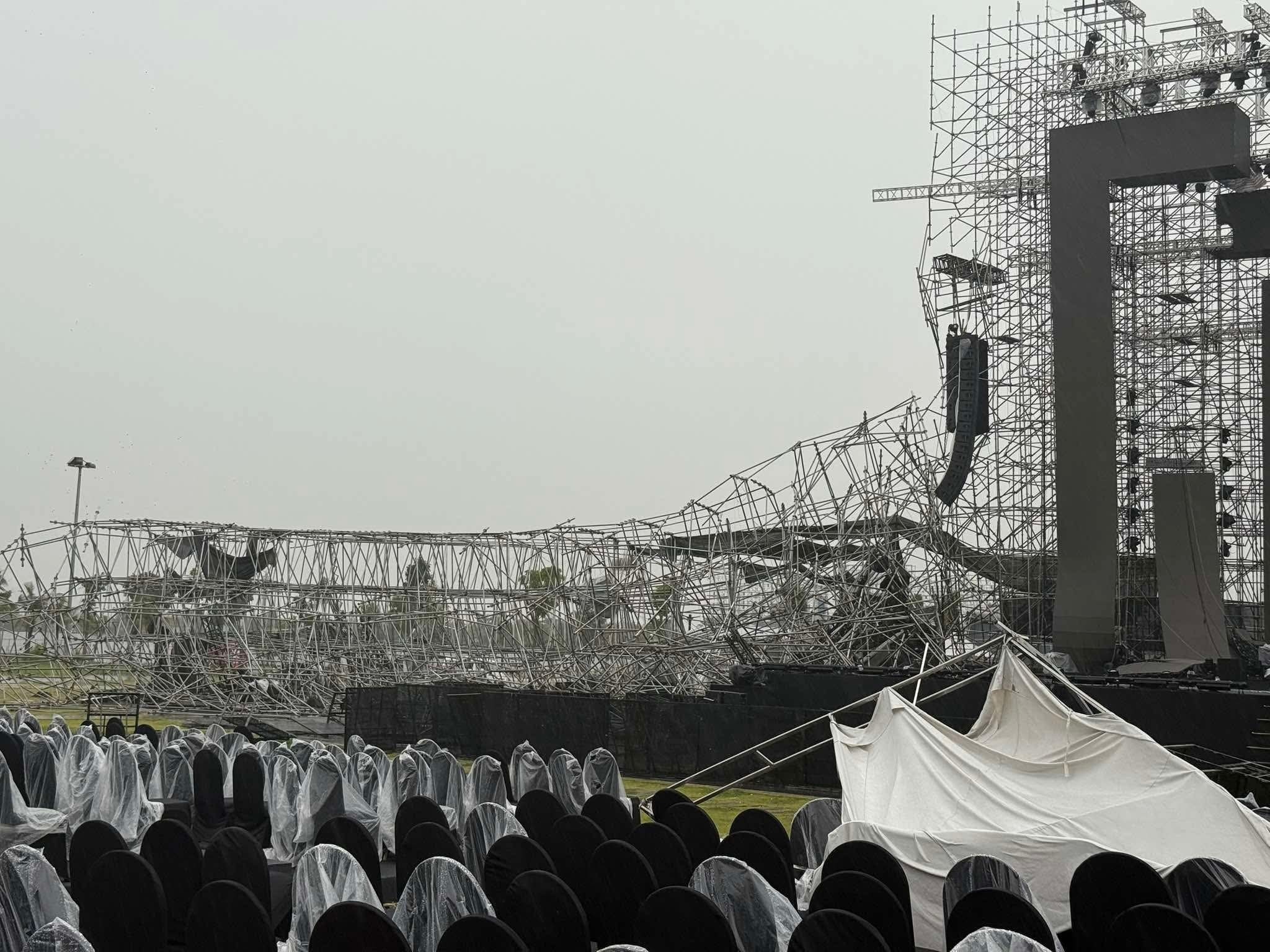 SUPERFEST 2025 tạm hoãn vì mưa bão, sân khấu bị sập