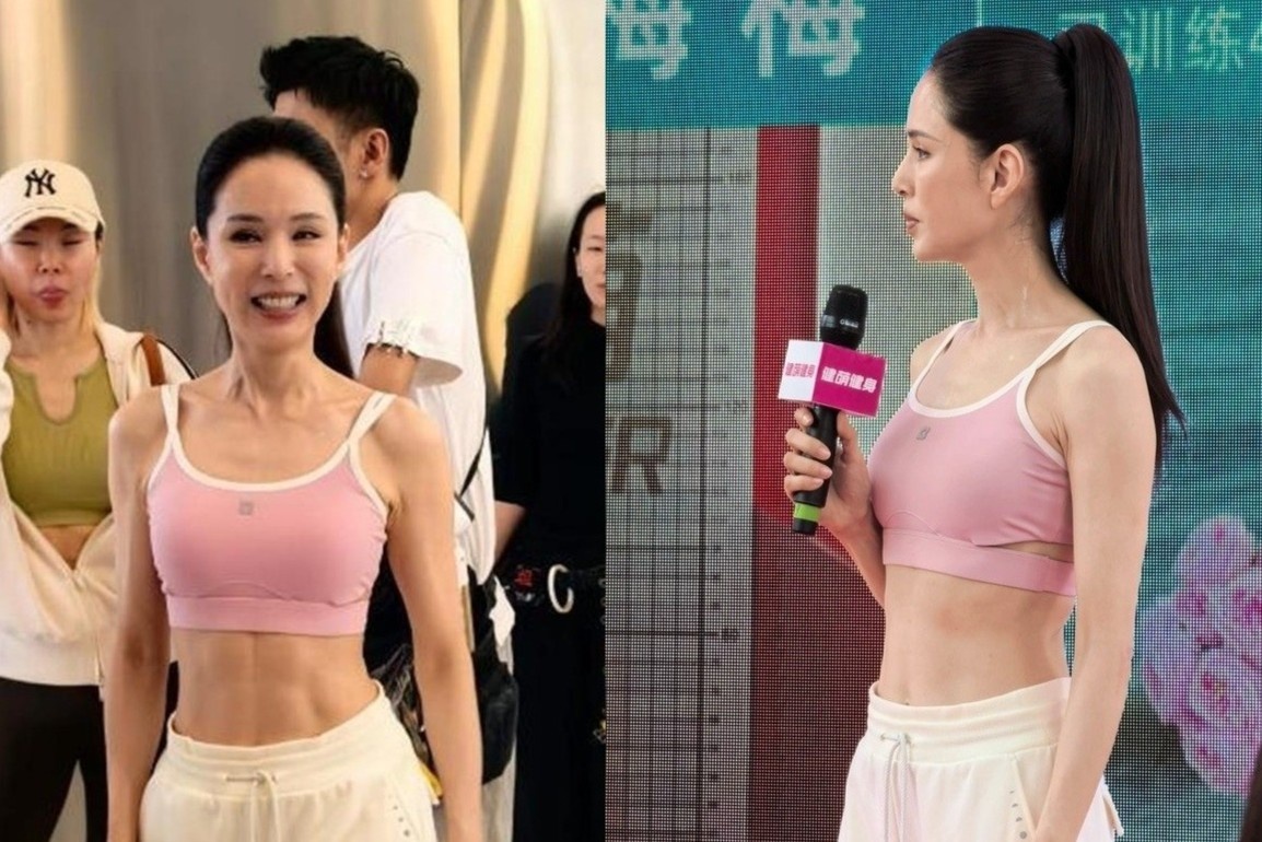 Ly Nhuoc Dong khoe co bung san chac o tuoi 60 hinh anh