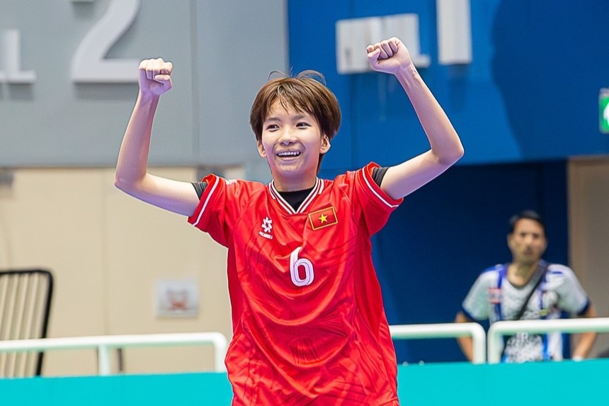 Futsal nu Viet Nam vo dich giai dau tai Thai Lan hinh anh