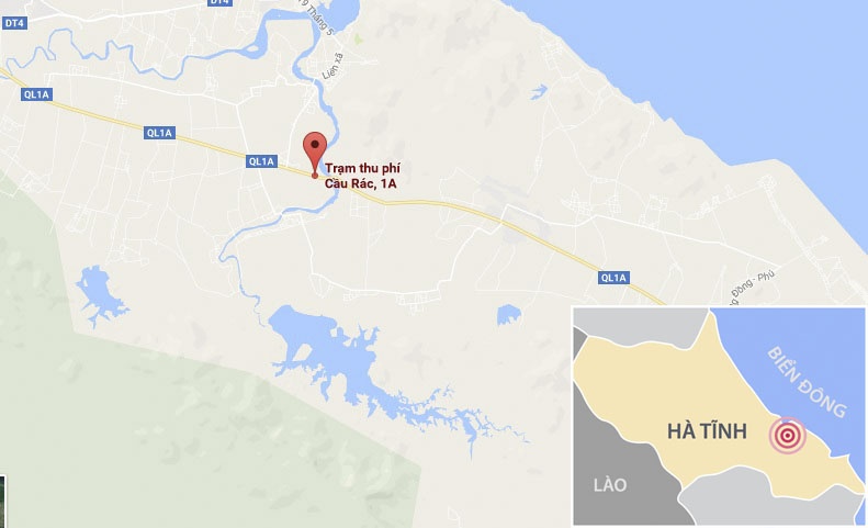 Xe container lang lach tren quoc lo anh 1