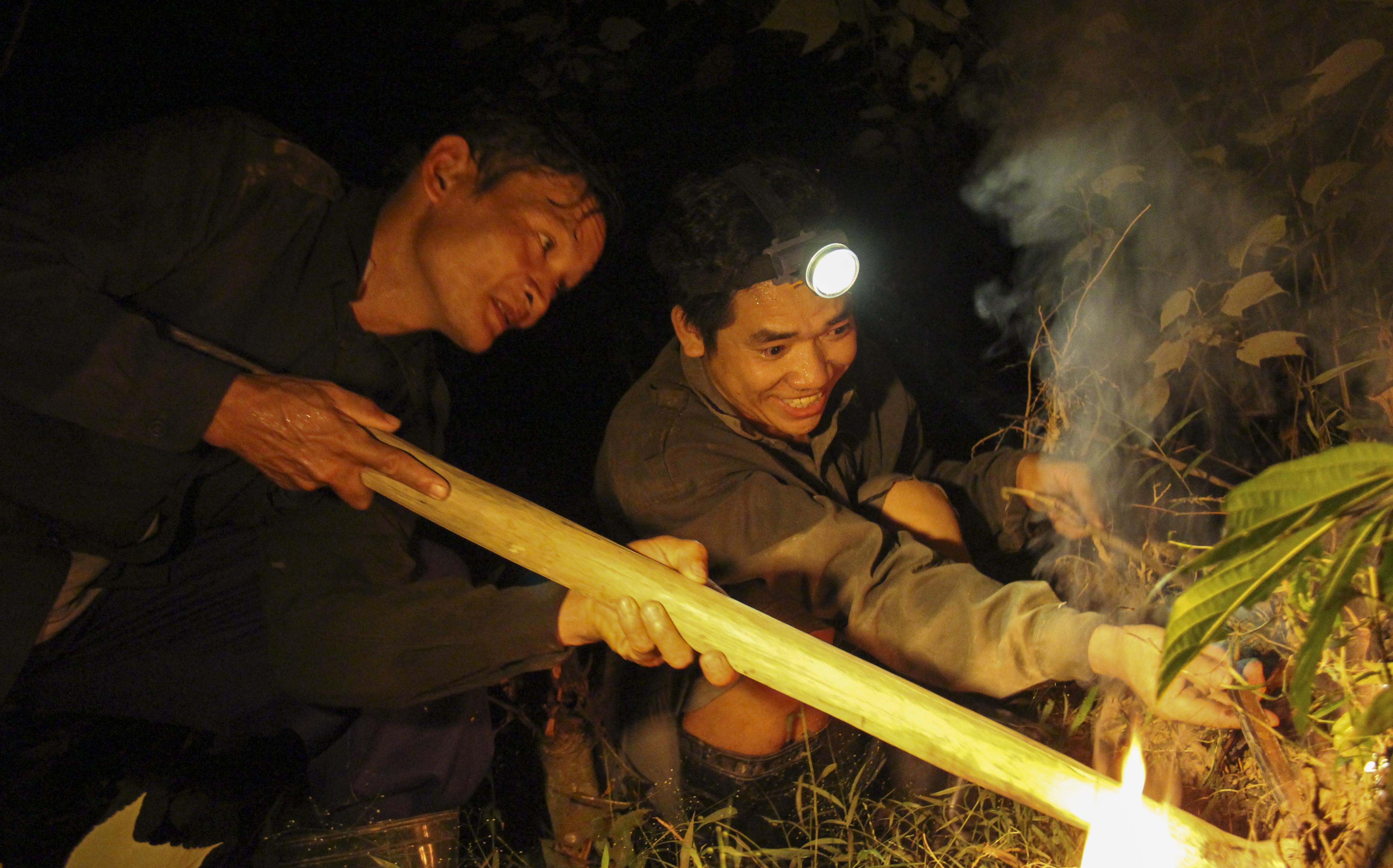 Theo chan nguoi dan dot duoc san nhong ‘ong tu than’ giua dem hinh anh