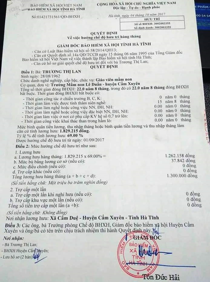 lương hưu thấp nhưng đúng quy định ảnh 1 luong huu thap nhung dung quy dinh anh 1