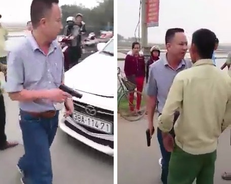 Tai xe dung sung doa dan sau va cham giao thong bi phat 38 trieu hinh anh