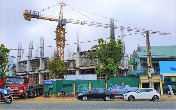 Dinh chi hoat dong can truc thap vuon ra khoi du an hinh anh