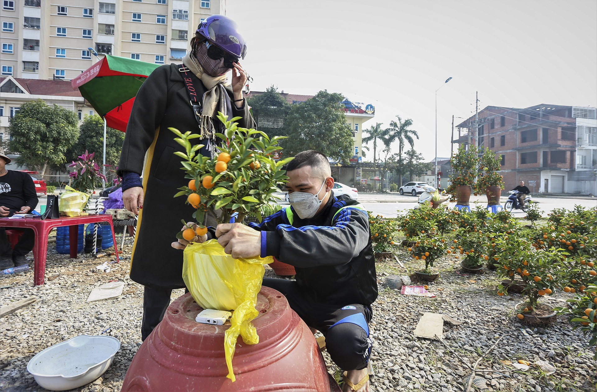 Tet nguyen dan,  dao quat,  cho Tet,  lo von anh 3