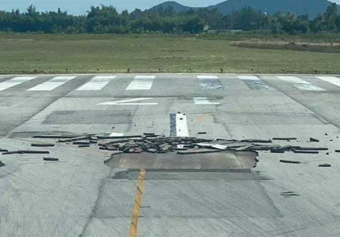 Duong bang san bay Vinh xuat hien vet nut dai 8 m hinh anh