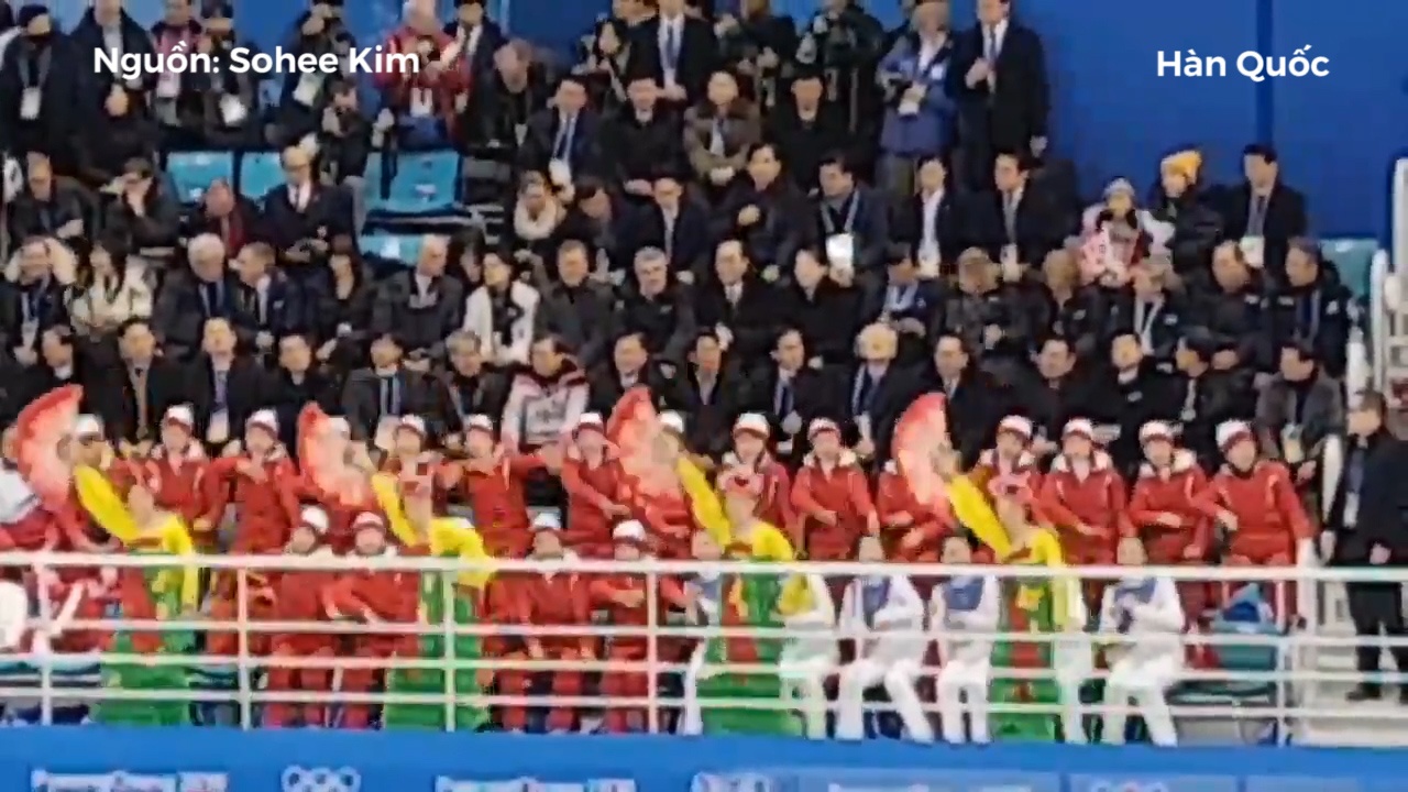 Clip dan co vu Olympic cua Trieu Tien nhay mua trong tieng nhac Kpop hinh anh