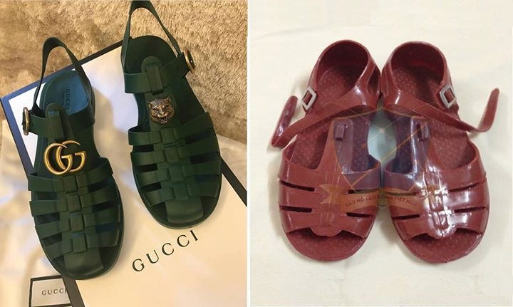 Sandal Gucci hang hieu 11 trieu dong giong dep ro bo doi Viet Nam hinh anh