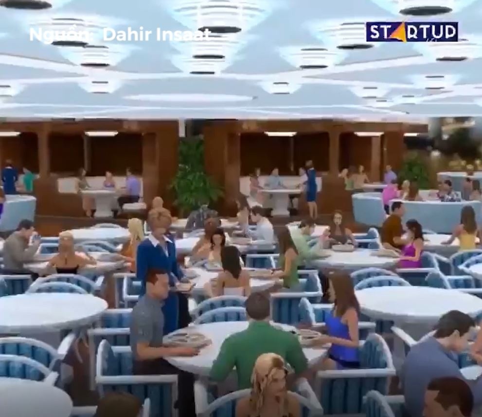 Phoi canh nha hang robot hoa trong tuong lai hinh anh