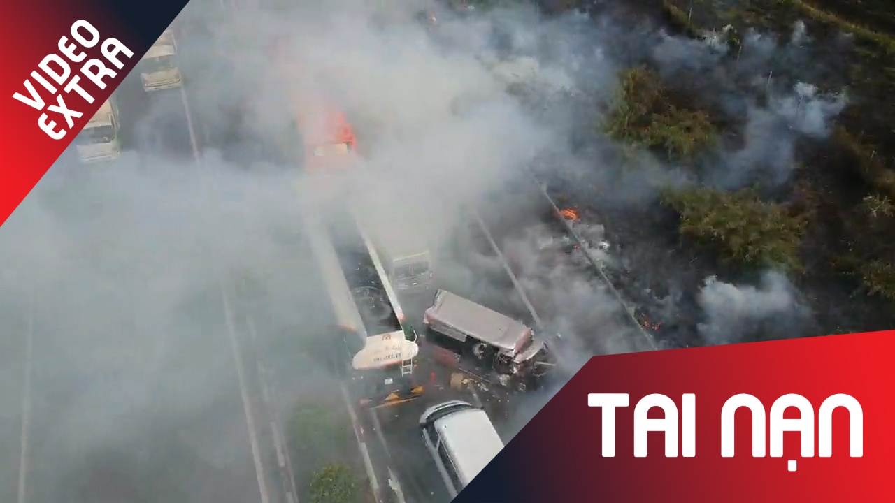 Tai nan tren cao toc Long Thanh - Dau Giay qua goc nhin tu flycam hinh anh