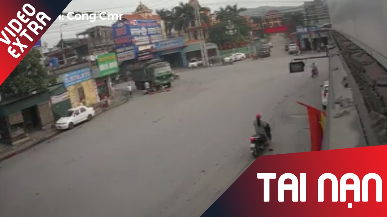 Xe tai chen ngang xe may, suyt gay chet nguoi hinh anh