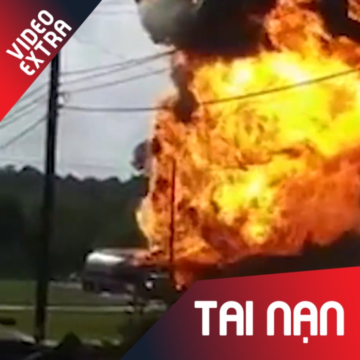 Xe bon chua xang dau no nhu bom tai My hinh anh