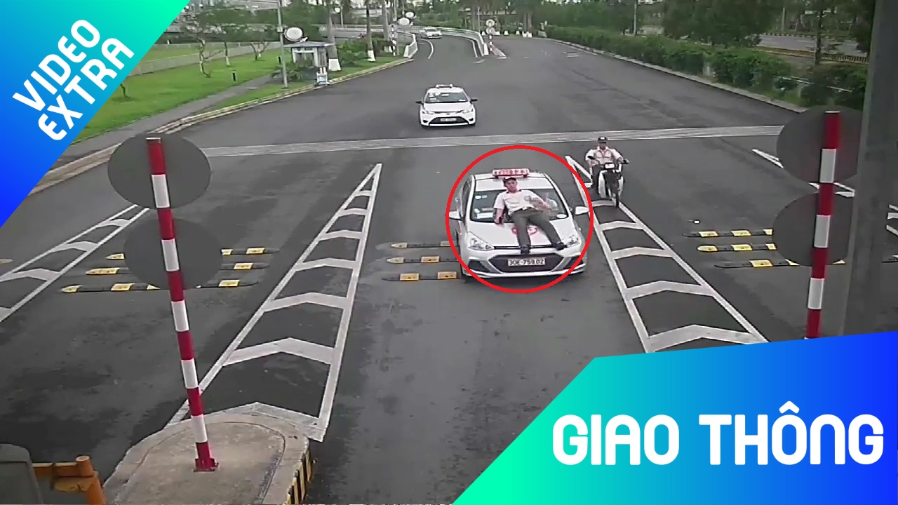 Taxi tong thang nhan vien an ninh san bay Noi Bai roi bo chay hinh anh