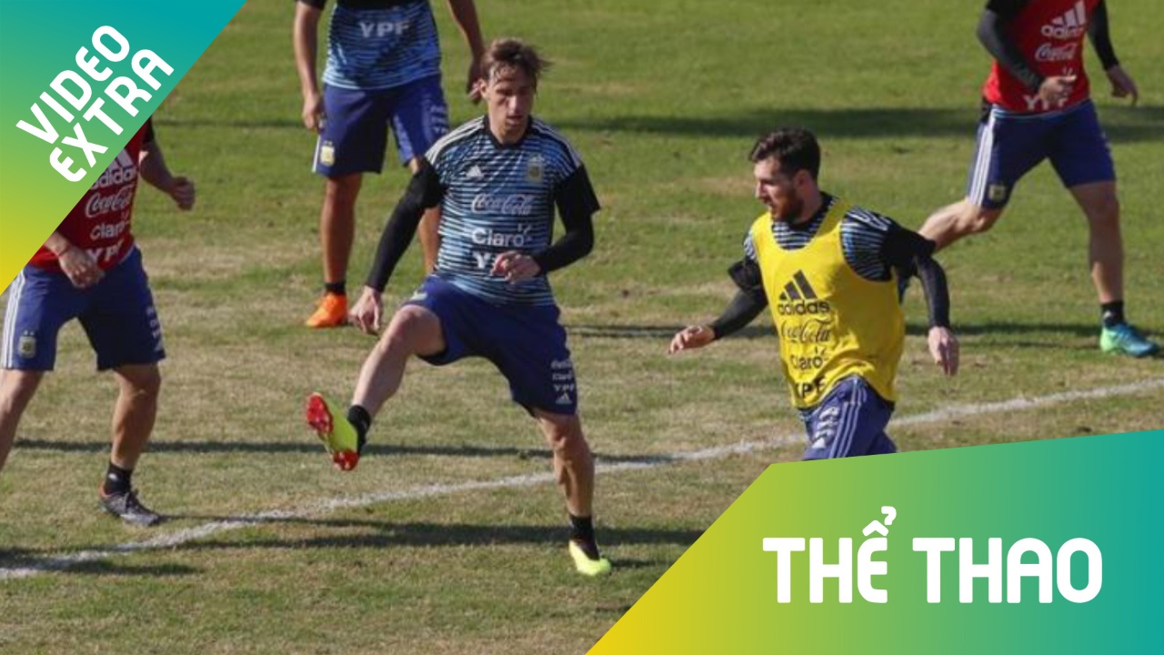 Messi cung dan sao 'ban chim' trong buoi tap truoc World Cup 2018 hinh anh
