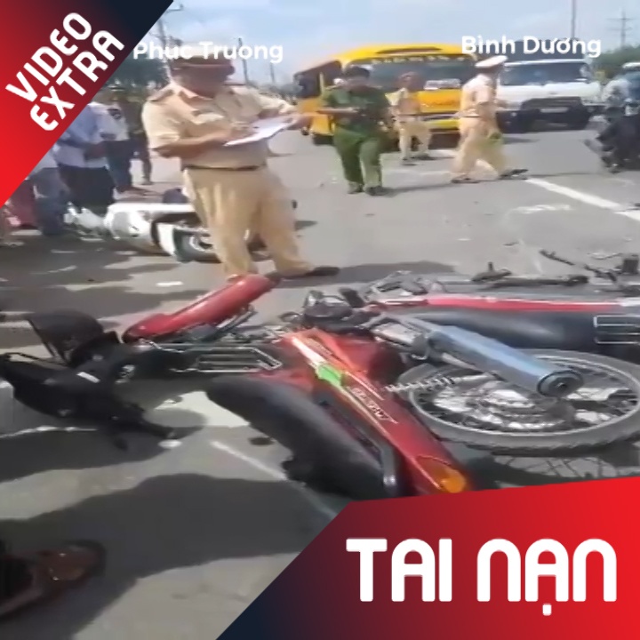 Hien truong xe khach dam hang loat xe may dang cho den do hinh anh