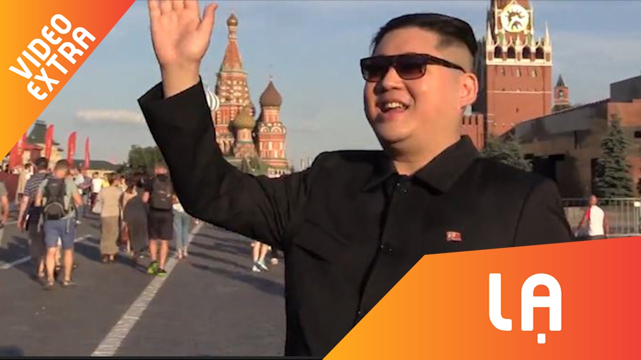 Ban sao ong Kim Jong-un xuat hien tren duong pho Moscow hinh anh
