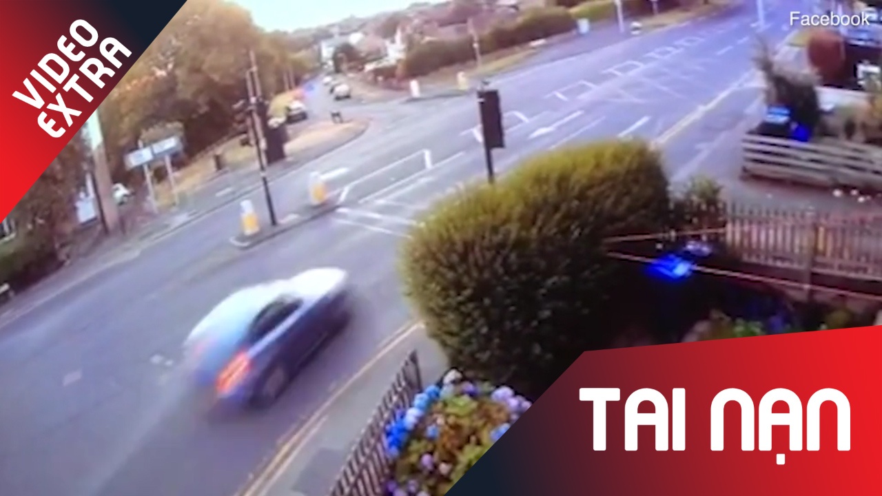 Bi canh sat truy duoi, 4 thanh nien Anh phong xe thang vao goc cay hinh anh