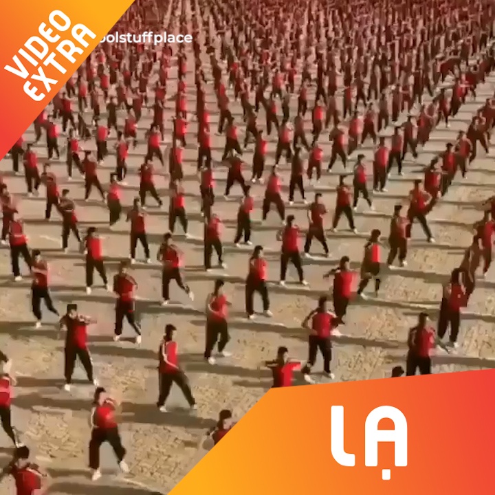 Man bieu dien vo thuat deu tam tam dep mat cua vo sinh Trung Quoc hinh anh