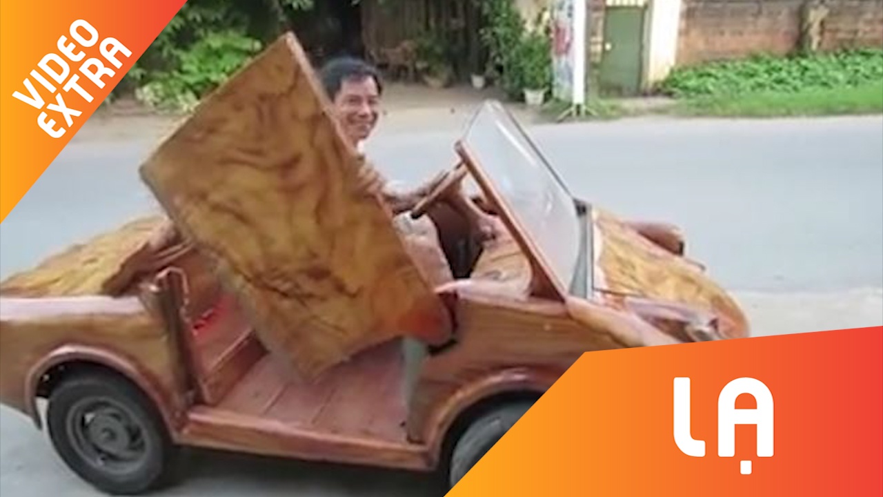 Hai huoc Lamborghini mui tran bang go tu che chay duoc nhu that hinh anh