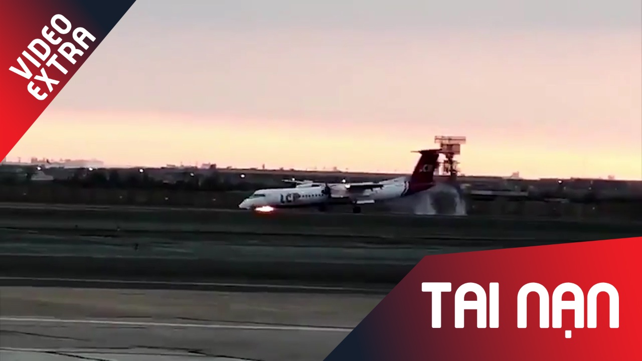 May bay bat ngo bi chay lop khi dang cat canh hinh anh