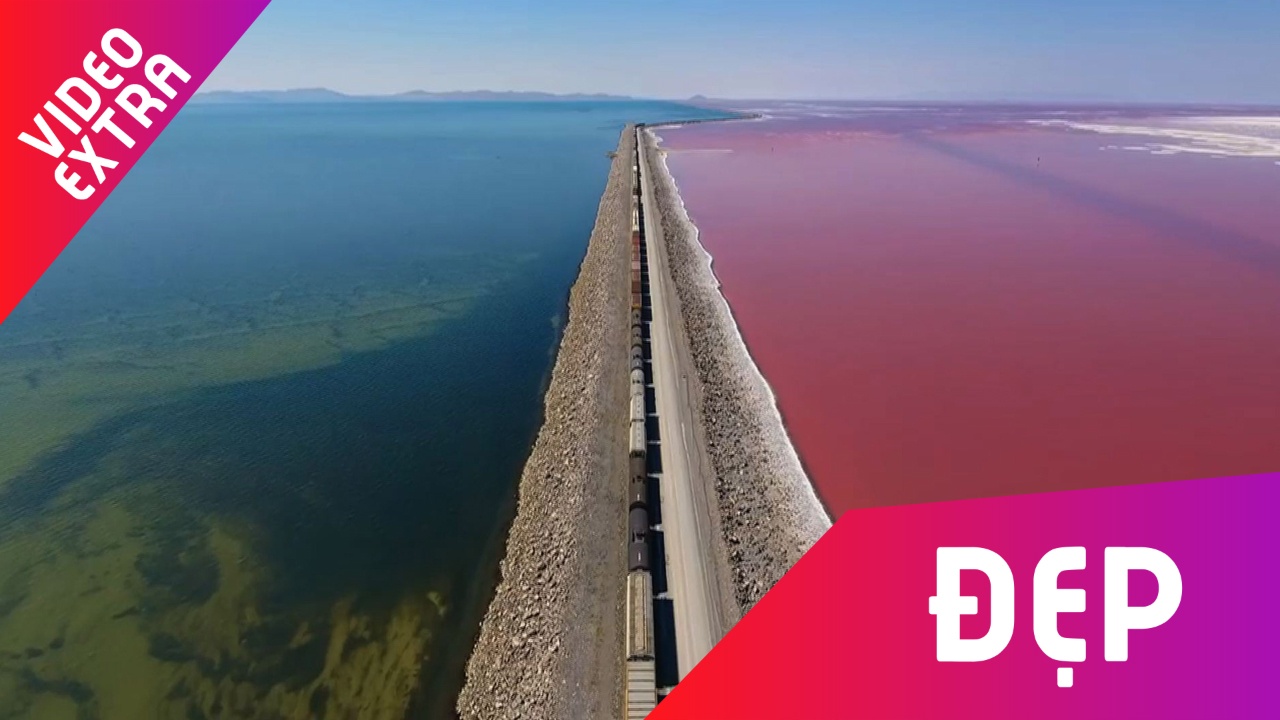 Giai ma bi an ho nuoc chia 2 mau xanh - hong dep nhu tien canh o My hinh anh