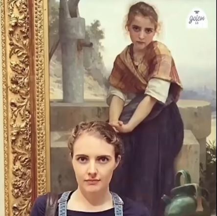 Nhung du khach bat gap ban sao cua minh o vien bao tang hinh anh