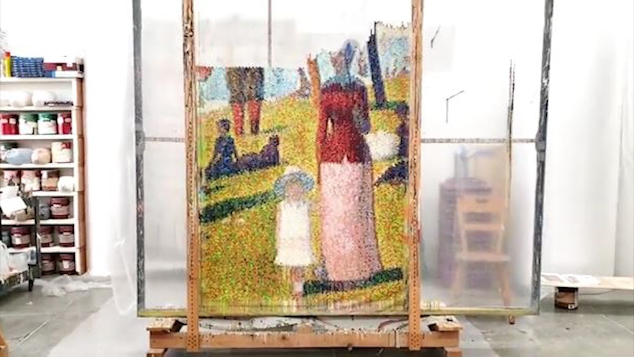 Nghe si bien hoa xop bong bong thanh buc tranh dep hinh anh