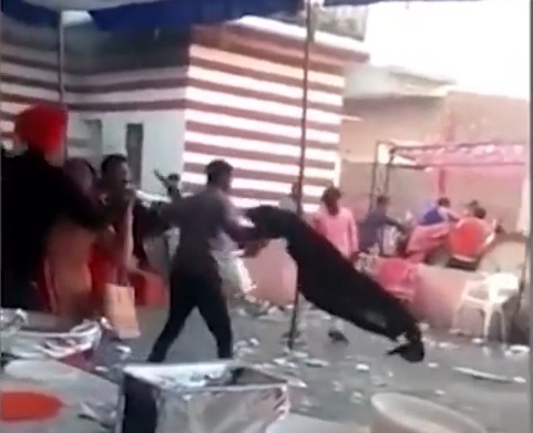 Thieu co, quan khach du dam cuoi danh nhau o An Do hinh anh