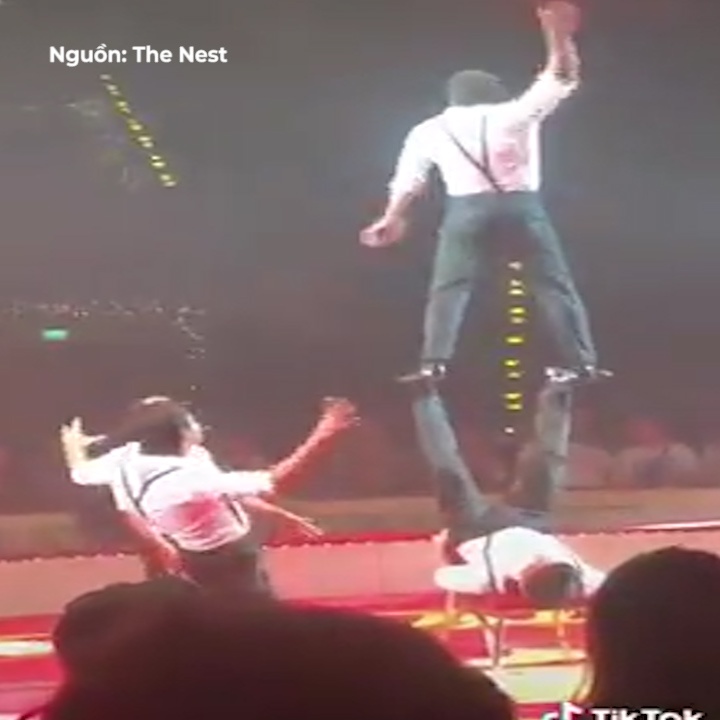 Dien vien xiec mao hiem tung hung tren chan ban dien hinh anh