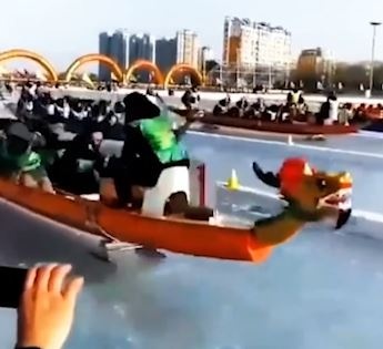 Cuoc dua thuyen tren mat nuoc dong bang o Trung Quoc hinh anh