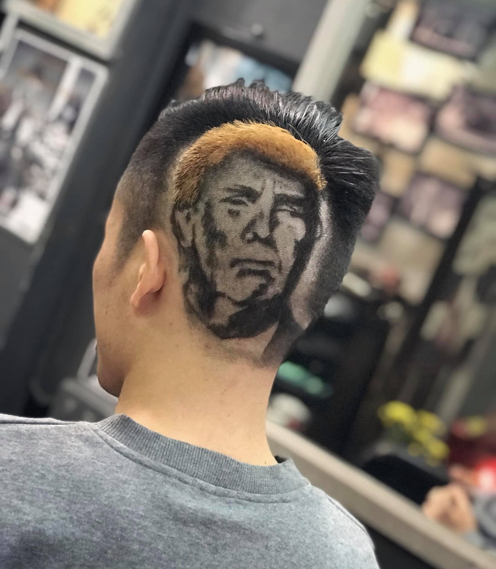 Tho cat toc hinh Tong thong My Donald Trump y nhu that hinh anh