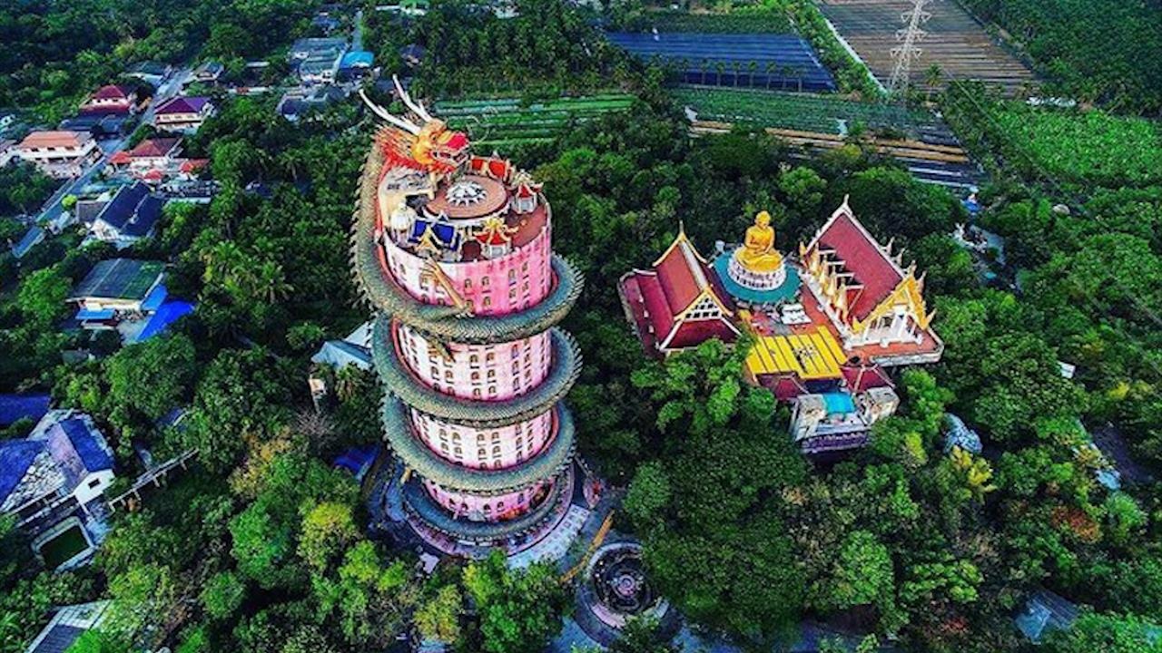 Tac pham dieu khac rong khong lo uon quanh ngoi chua cao 80m hinh anh