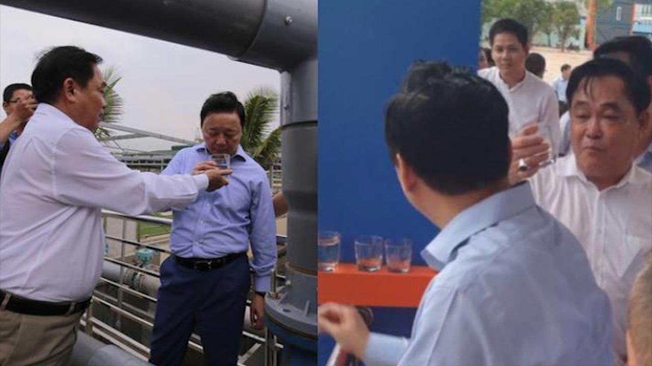 Ong Dung 'lo voi' uong nuoc thai da xu ly truoc mat Bo truong TN-MT hinh anh