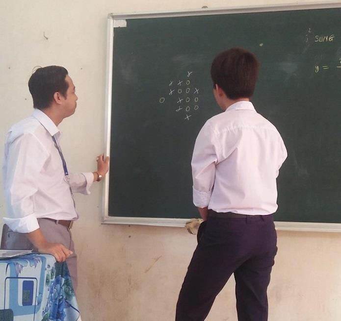 Thay va tro ty thi co caro trong lop hoc hinh anh