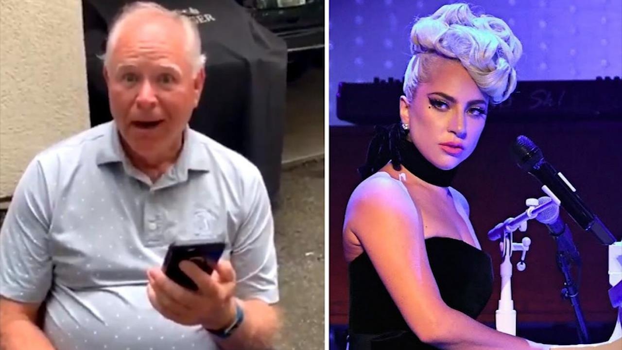 Phan ung bat ngo cua cu ong khi duoc tang ve coi show cua Lady Gaga hinh anh