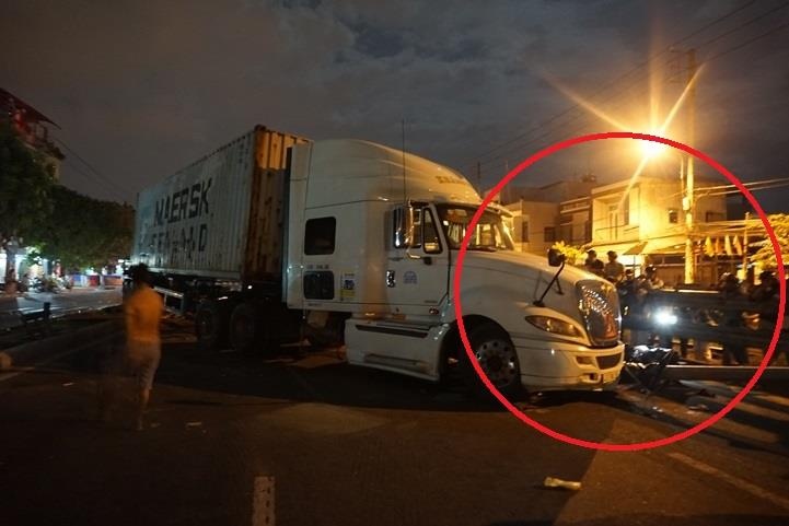 Xe container tong gia dinh di an cuoi ve, be 4 tuoi tu vong o Da Nang hinh anh