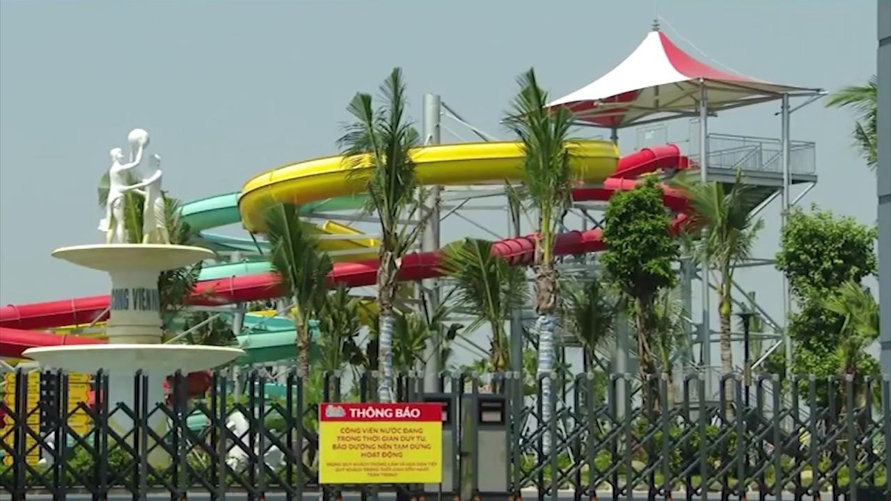 Cong vien Thanh Ha chua co phep hoat dong tai khu vuc be trai gap nan hinh anh