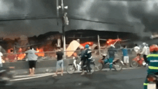 Chay lon tai cho Cong khien hang tram ki ot bi thieu rui hinh anh