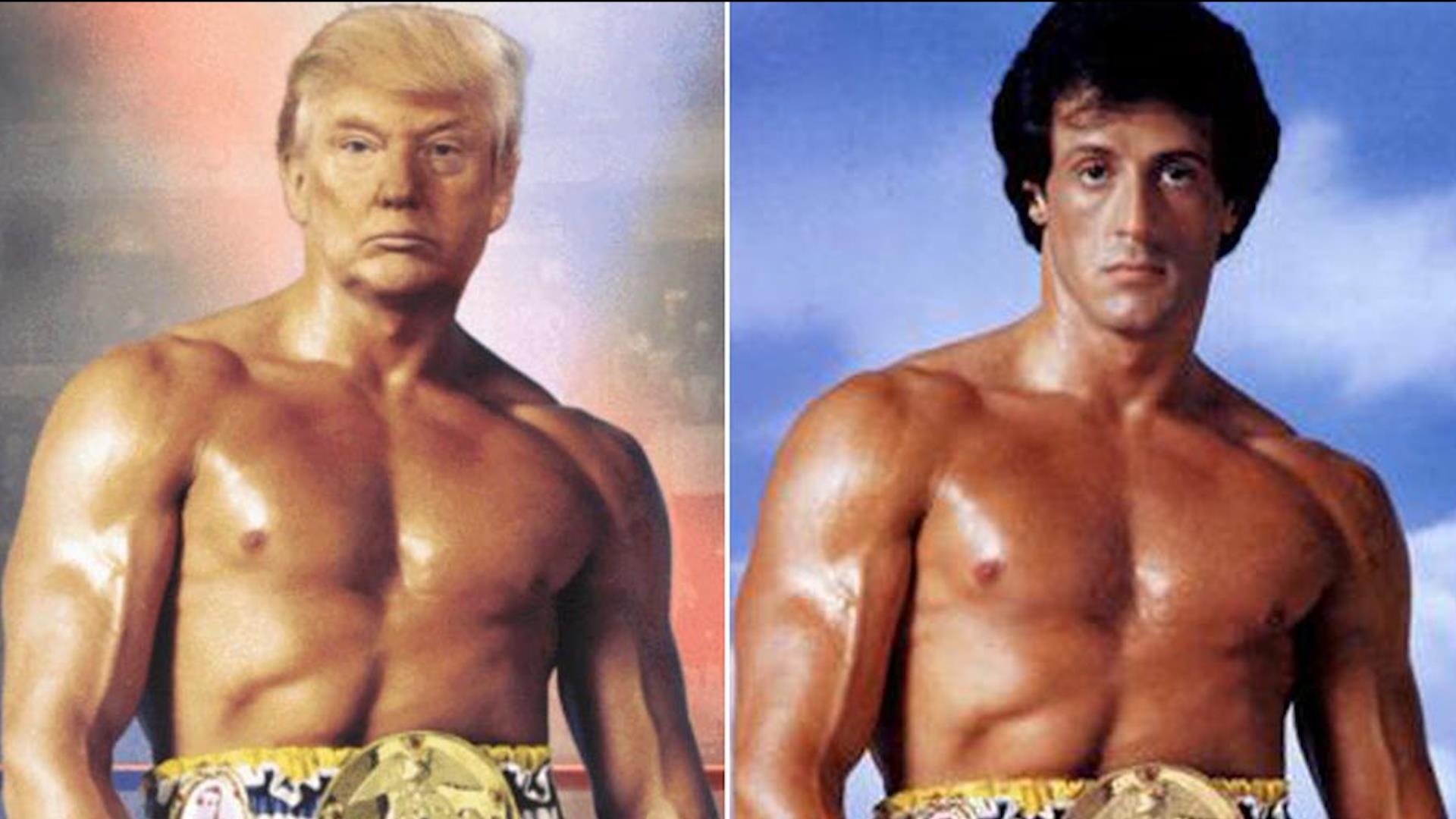 TT Trump dang hinh ghep voi vo sy Rocky tao ra con bao anh che hinh anh