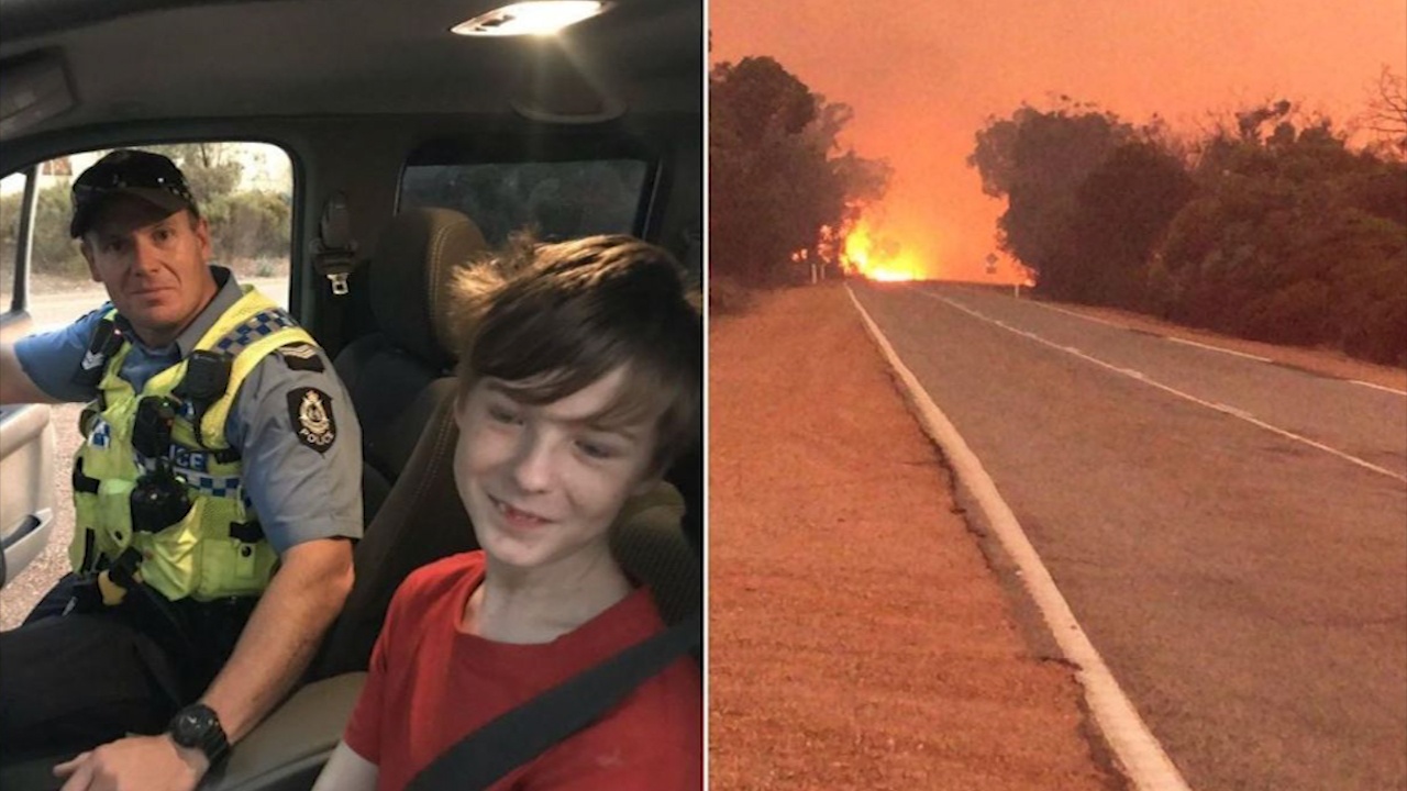 Cau be 12 tuoi lai xe tron chay rung, tu cuu minh va chu cho hinh anh