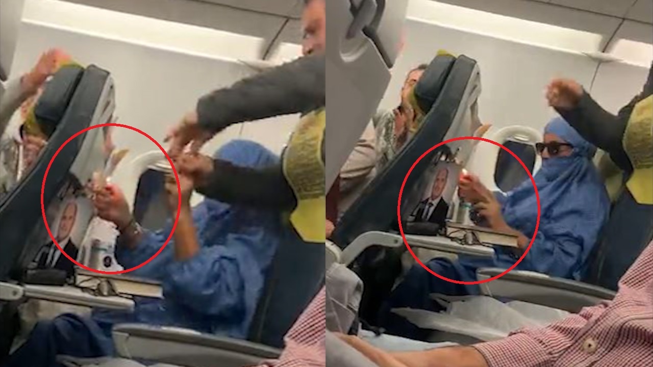 Nu hanh khach gay nao loan, doa cho no may bay hinh anh