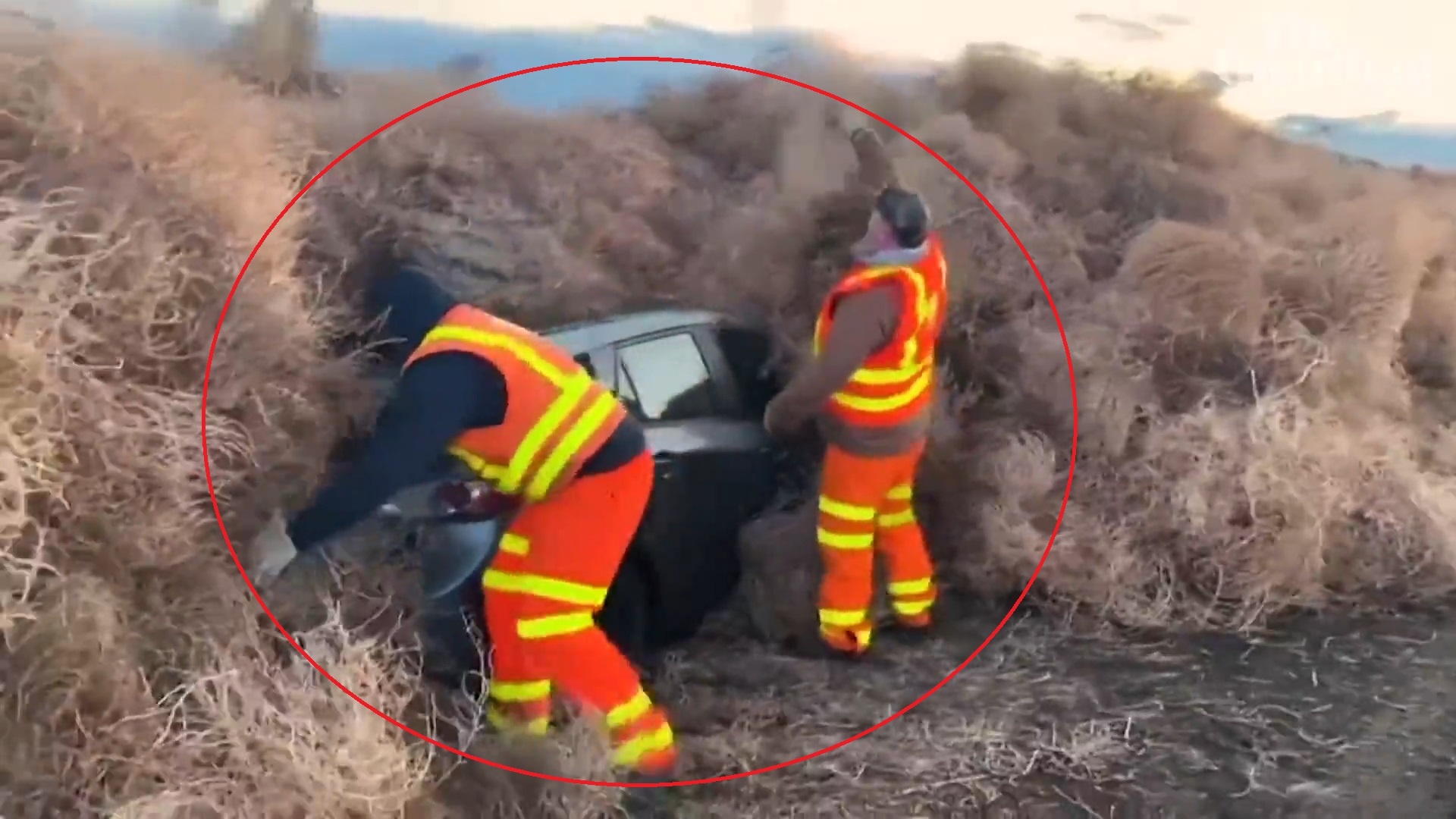 Co lan cao gan 5 m tren cao toc o My, 'bay' lai xe dem giao thua hinh anh