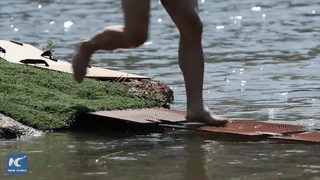 Nha su chua Thieu Lam Tuyen Chau chay tren mat nuoc hinh anh