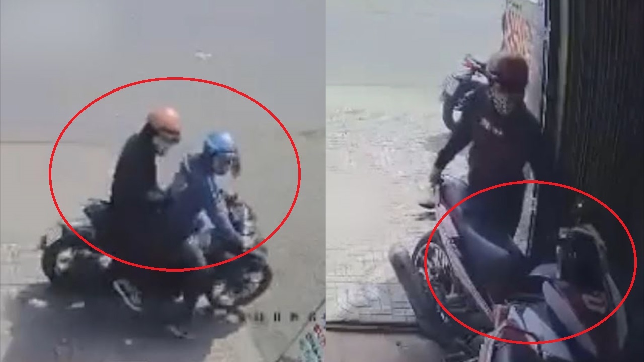 Hai ke gian phoi hop trom xe may o Thu Duc hinh anh