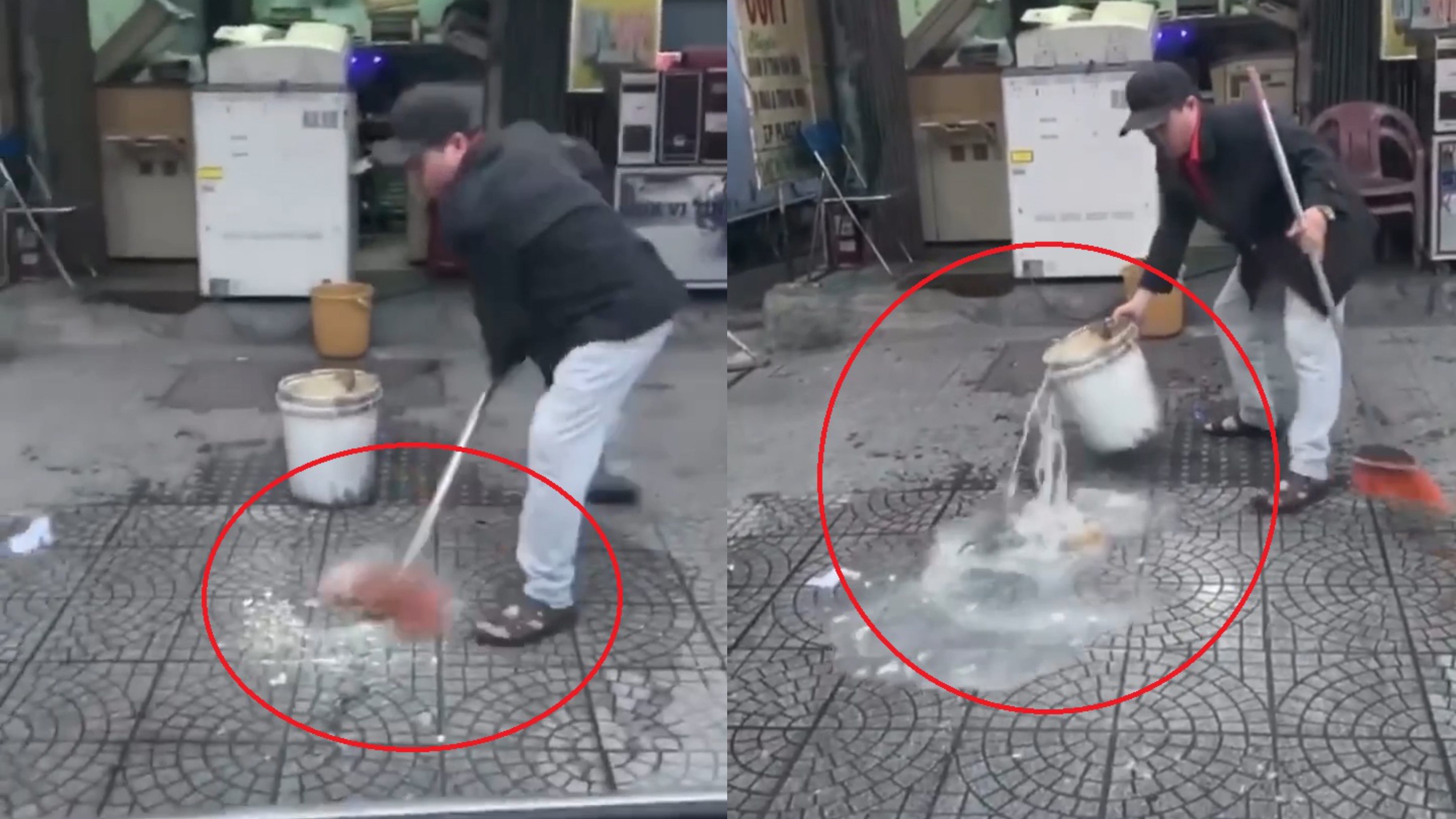 Do truoc cua hang, oto bi hat nuoc ban hinh anh