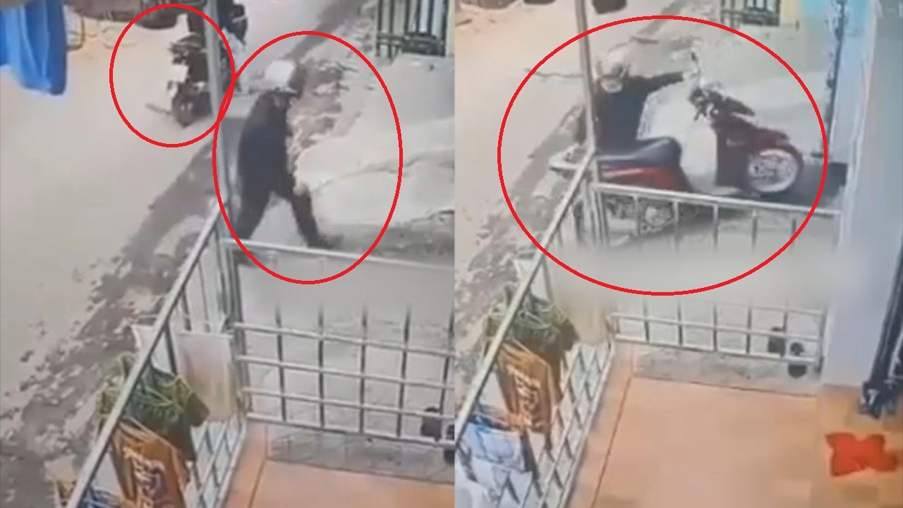 Hai ke gian phoi hop len vao nha lay trom xe may o Thu Duc hinh anh